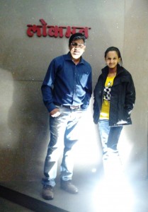 ketaki Mategaonkar with Ajay Thakur(producer) at Lokmat Office.