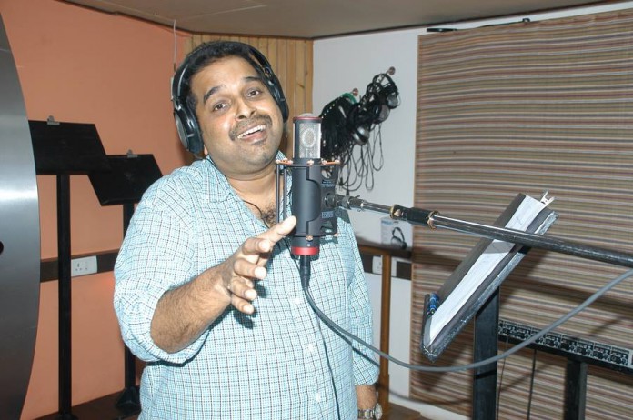Shankar Mahadevan records a song for Candle March