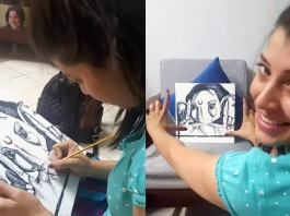 Gorgeous actress Tejaswini wishes Holi in a colourful way by sharing her paintings