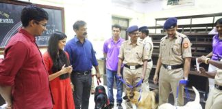 Sai Tamhankar felicitated Service dogs in a college event